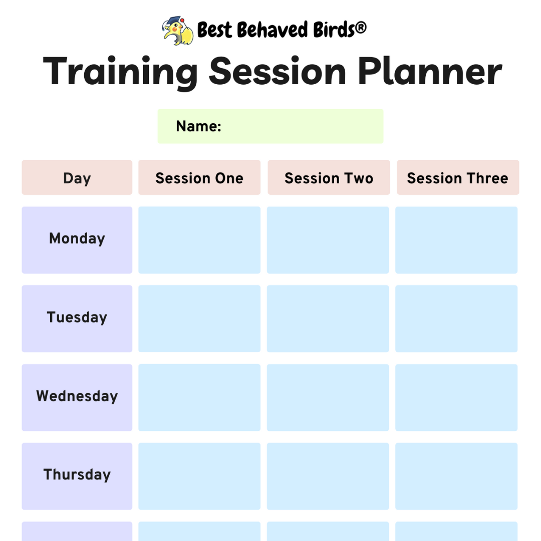 Parrot Training Session Planner Freebie