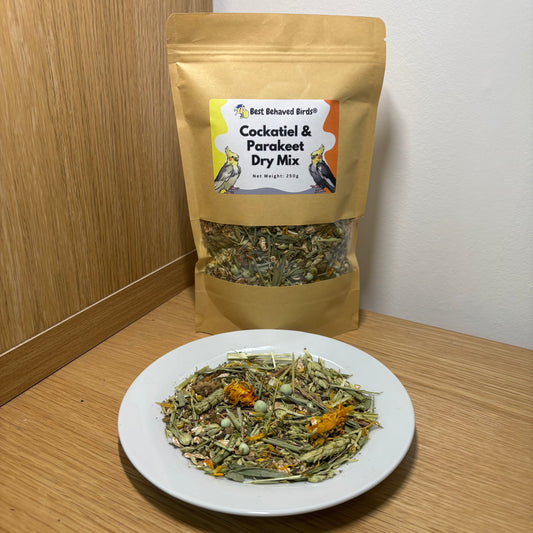 Cockatiel & Parakeet Dry Mix 250g - Best Behaved Birds