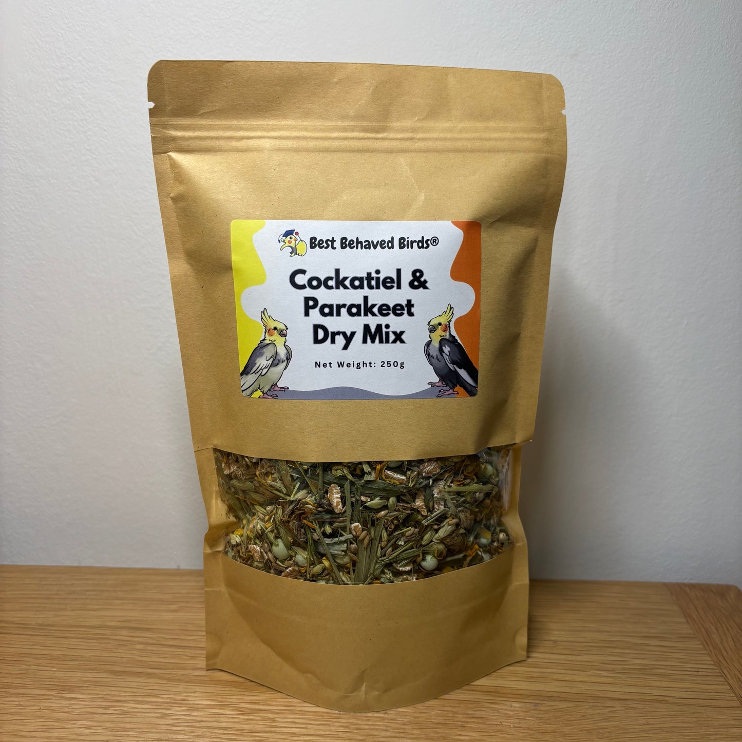 Cockatiel & Parakeet Dry Mix 250g - Best Behaved Birds