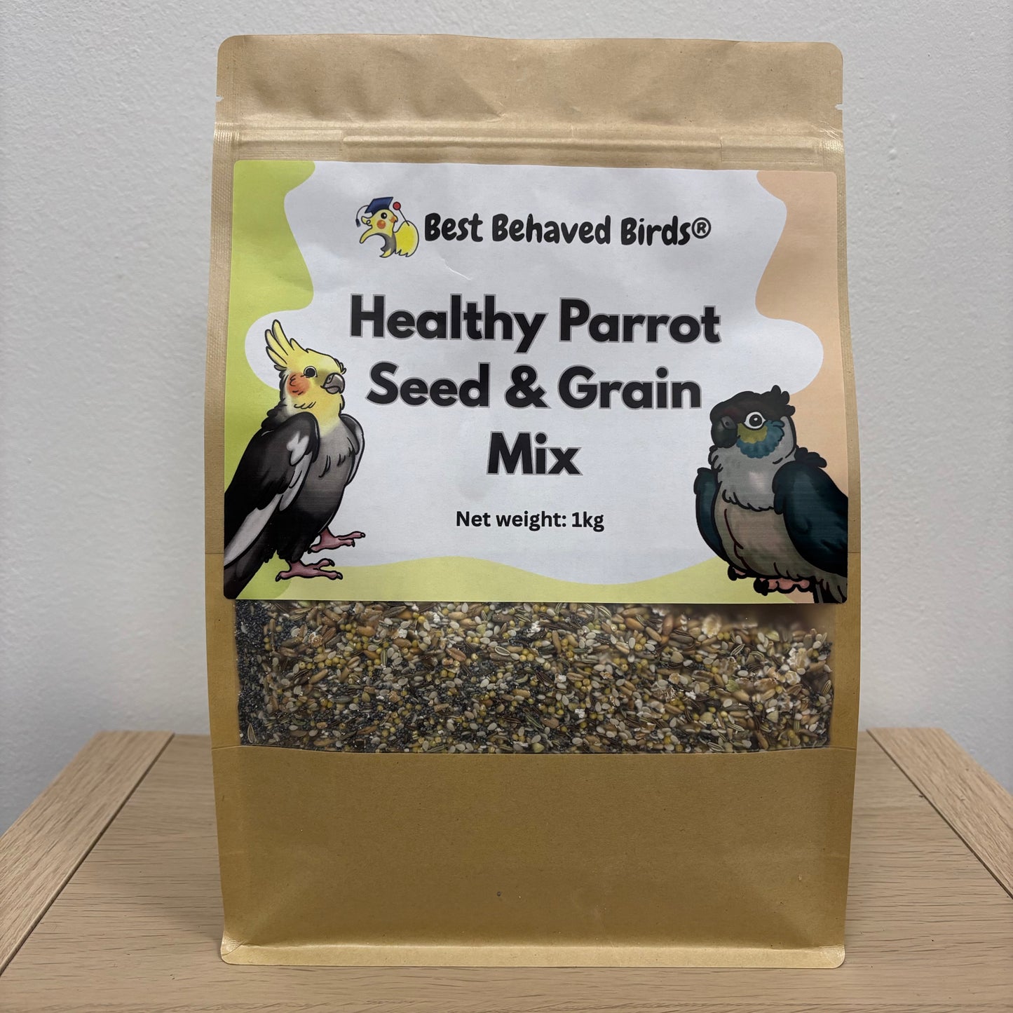 Healthy Parrot Seed and Grain Mix 1kg - Best Behaved Birds