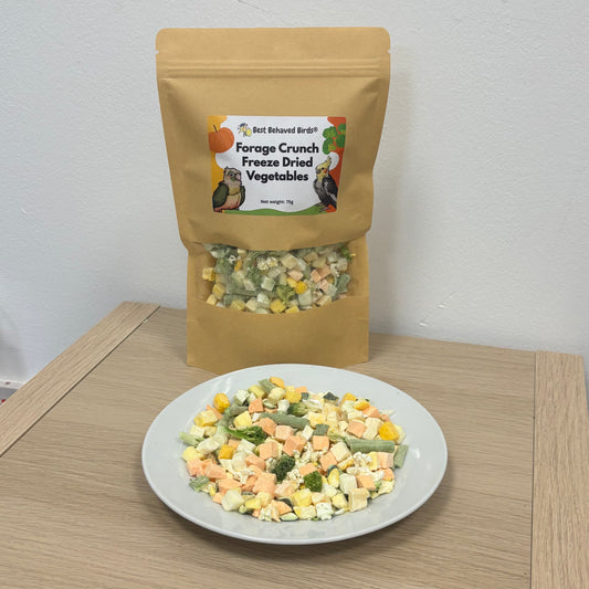 Forage Crunch Freeze Dried Vegetables for Parrots 75g - Best Behaved Birds