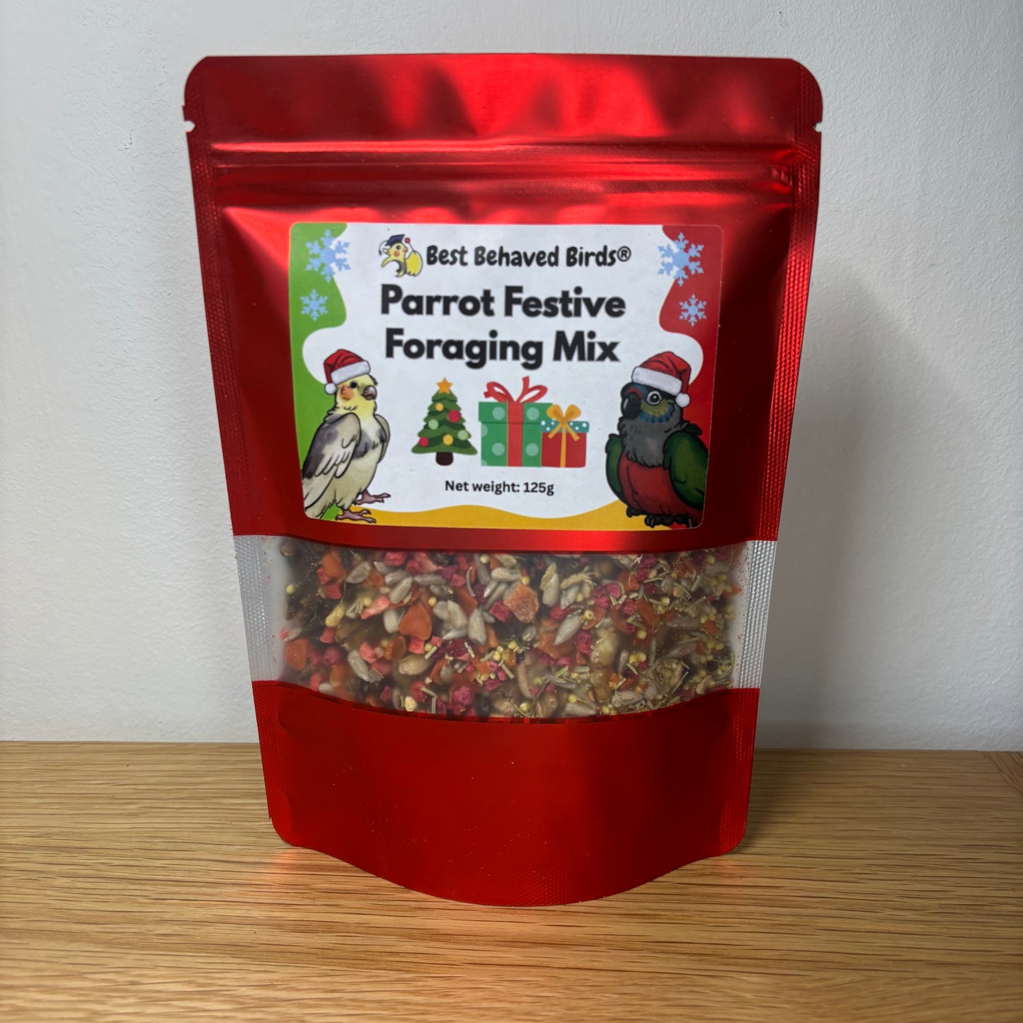 Parrot Festive Foraging Mix - Limited Edition 125g -  Best Behaved Birds
