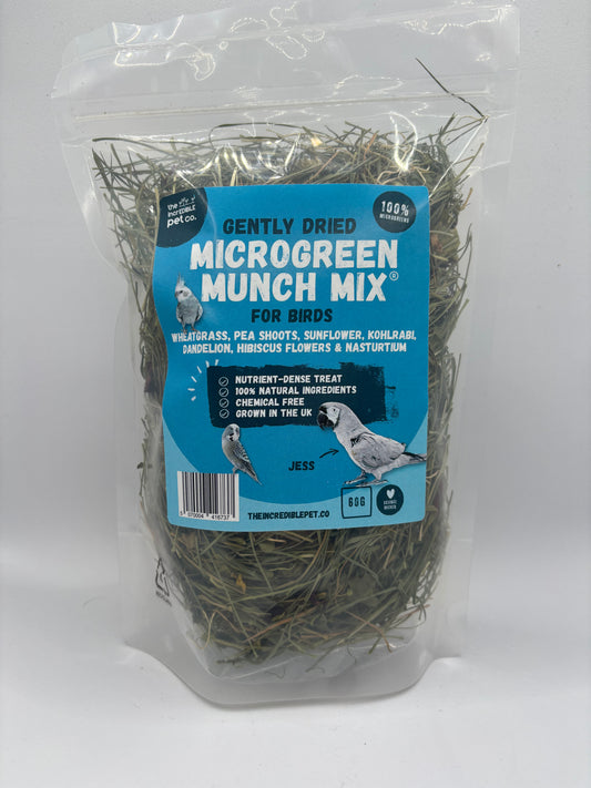 Gently Dried Microgreen Munch Mix for Birds 60g - The Incredible Pet Co
