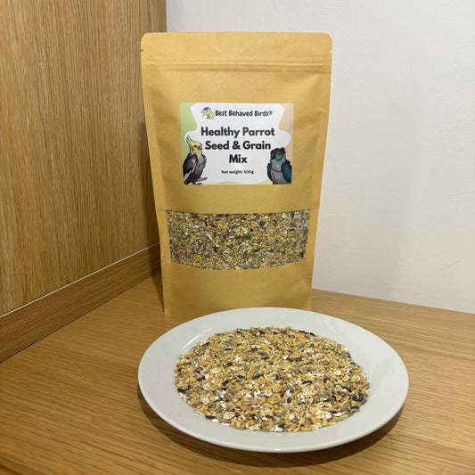 Healthy Parrot Seed and Grain Mix 500g - Best Behaved Birds