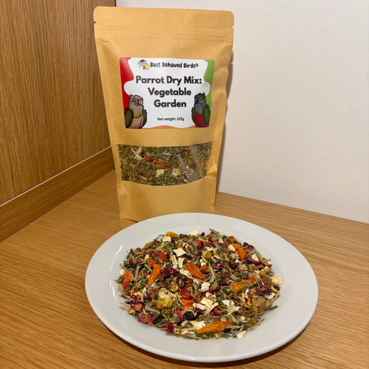 Parrot Dry Mix: Vegetable Garden 125g - Best Behaved Birds