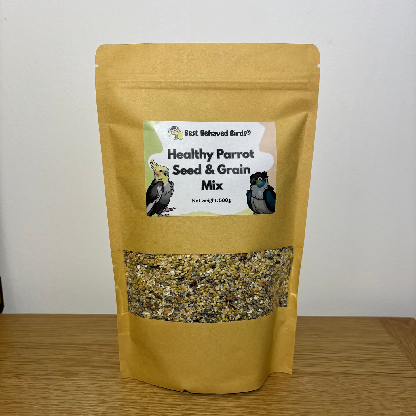 Healthy Parrot Seed and Grain Mix 500g - Best Behaved Birds