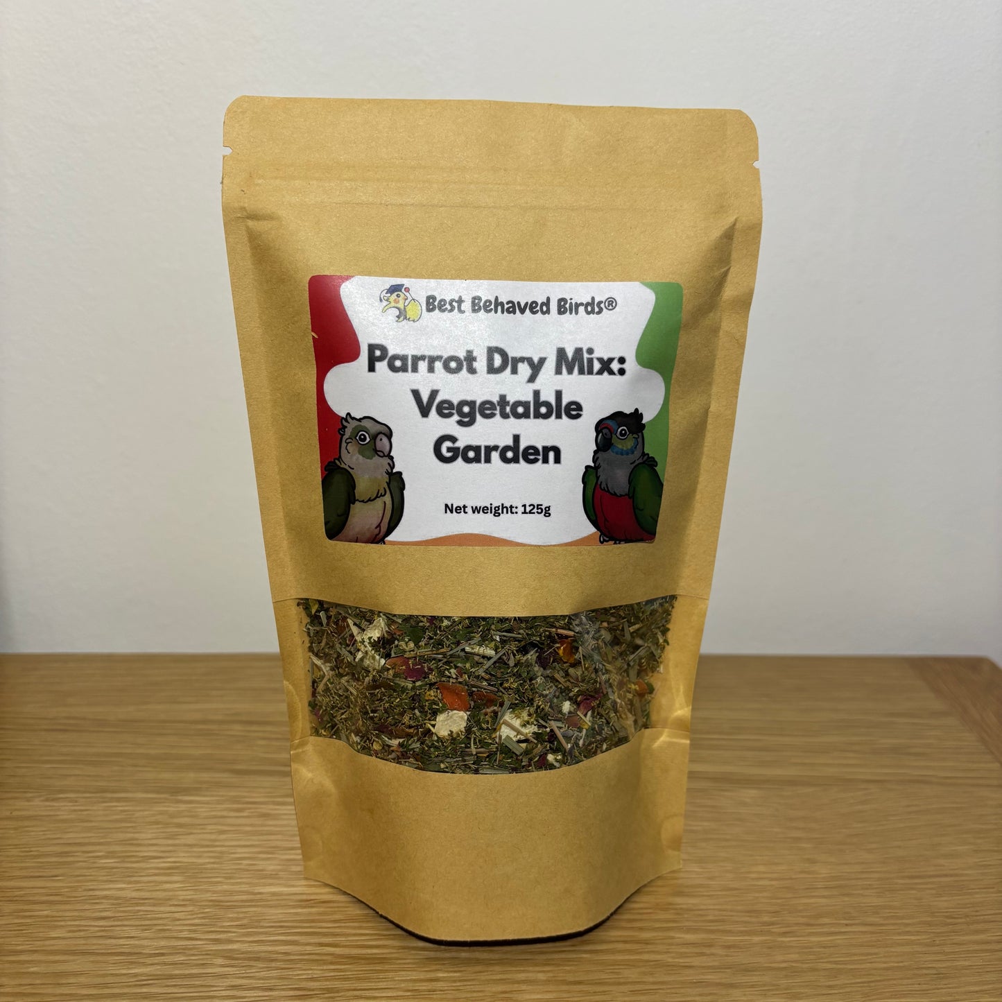 Parrot Dry Mix: Vegetable Garden 125g - Best Behaved Birds